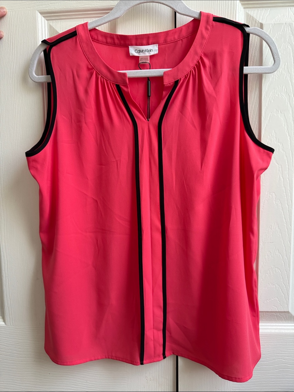 Calvin Klein Hot Pink Sleeveless Camisole with Black Piping